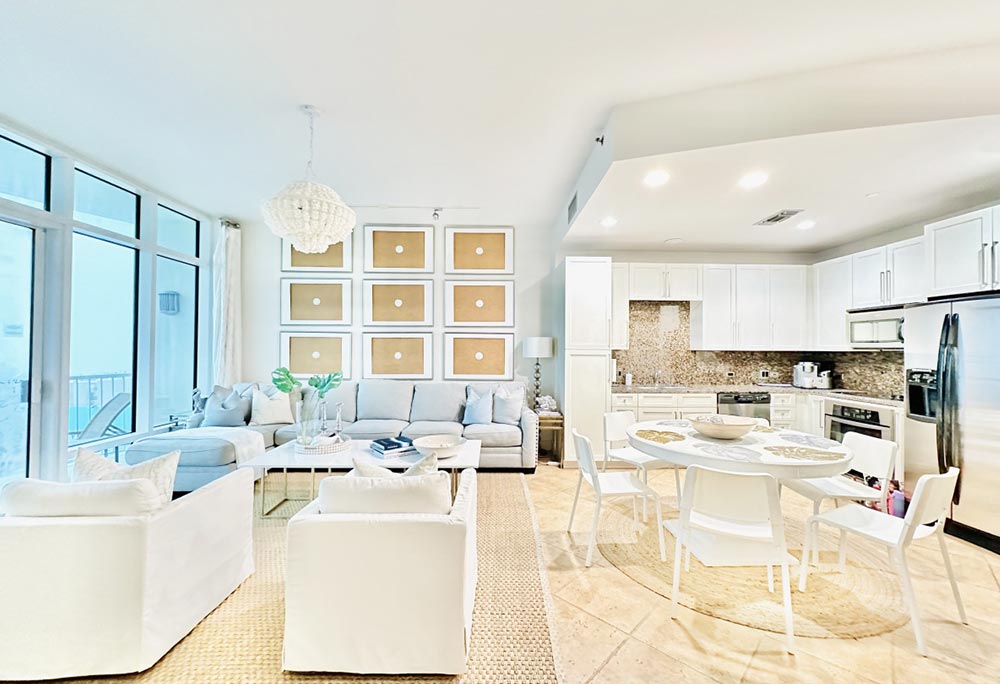 Fully equipped kitchen and dining space at Casa Cova, Sapphire Tower South Padre Island