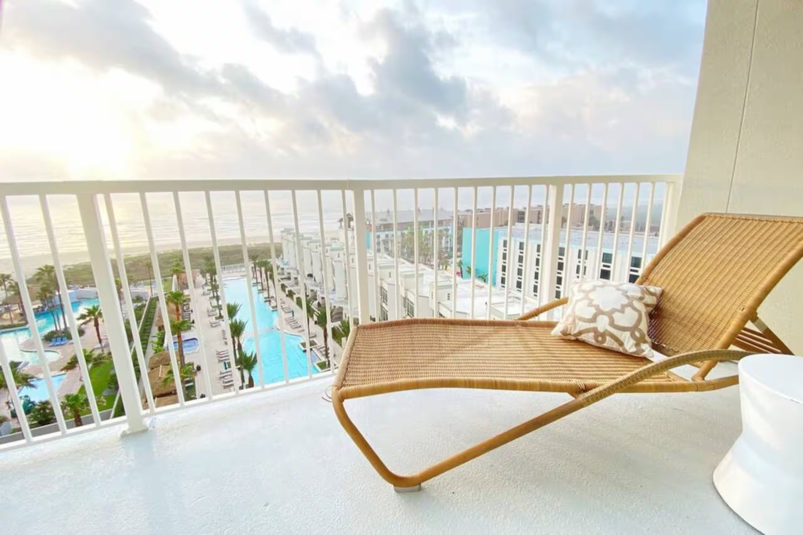 Beachside balcony with Gulf views at Casa Cova, Sapphire Tower South Padre Island